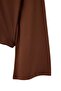 Kahverengi Düz Fitted V Yaka İspanyol Kol Crop/Kısa Pamuklu Esnek Örme Bluz TWOAW27BZ00079 - 2