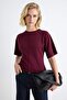 Plum Soft/Soft Touch Knitted T-Shirt with Sewing Detail and Raglan Sleeves Fitting at the Waist Twoaw27Ts00035
