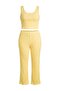 Sarı Çizgili Askılı Beli Lastikli Örme Büyük Beden Pijama Takımı TBBAW27AI00042 - 4