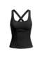 Siyah Soft Fırçalı Kumaş Örme Spor Üst/Bluz THMAW27BZ00002 - 5