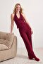 Bordo Viskon Örme Pijama Takımı THMAW27PT00094