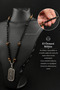 Men's Tiger Eye Natural Stone Handmade Knitted Design Necklace, Modern Minimalist Pendant. - 3