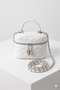White Faux Leather Almira Women's Crossbody Bag Cream - 7