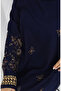 Viscose Fabric Floral Patterned Tunic 1004-03 Navy Blue - 4