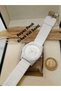 Silicone Cord - Men's Wristwatch (White Silicone Strap - White Steel Round Large Case) - 2