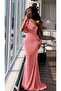Powder One-Shoulder Fish Tail Evening Dress with Flywheel Detail 582596 - 2