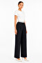 Women's Black Palazzo Trousers with Reverse Belt - 3