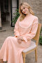 2078 Double Set with Knit Detail on the Collar Salmon