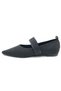 Feles Belt Buckle Stone Detailed Pointed Toe Women's Ballerina Shoes Black - 4