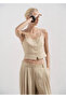 Mid Waist Straight Cut Fabric Pants - 6