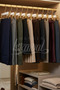 Business Class a Quality 15 Pieces Gold Hook Laminated Wooden Clothes Hanger with Pegs for Pants and Skirts - 7