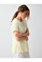 Light Yellow Relaxed Fit Round Neck Off Shoulder Knitted Blouse - 5