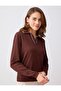 Brown Long Sleeve Polo Neck Knitwear Blouse