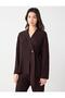 Bitter Brown V-Neck Long Sleeve Button Detailed Knitted Cardigan