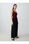 Black 100% Linen Regular Waist Long Trousers - 3