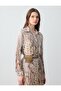 Stone Relaxed Fit Long Sleeve Patterned Chiffon Shirt - 4