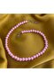 Women's Pink Glass Pearl Necklace Handmade Bijouterie Gift Accessory - 2
