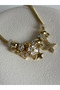 Gold Color Zircon Stone Starry Clover Figured Charm Bracelet - 4