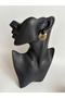 Gold Color Black Earrings (3.2 cm) - 5
