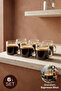 Set of 6 Glass Espresso Cups with Transparent Handles - 95 ml