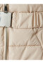 Quilted Puffer Coat Hooded Faux Fur Collar with Belt - 7