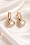 Special Series Anti-Tarnish Steel Zircon Stone Heart Earrings - 4