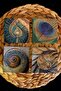Printed Natural Stone Coasters Set of 4 10x10x1 Cm Natural Patterns - Stone Coasters - 4