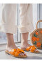 Nira Orange Genuine Leather Women's Slippers