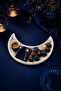 Marble Patterned Concrete Presentation Tray Crescent Shaped Serving Presentation Plate Presentation Holder - 3