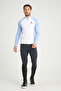 Blue Sleeve White Garnished Zippered Long Sleeve Men's Riding T-Shirt - 2