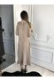 Women's Ecru Long Sleeve Antique Woven Dress - 2