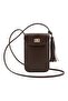 Faux Leather Phone Bag – Gold Lock, Long Strap Women's Shoulder & Crossbody Bag