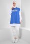 Text Printed Garnished Sweatshirt Tunic 43664 - 2