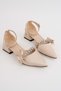 Ba04598 Women's Leather Satin Chain Casual Evening Dress Shoes 3 cm Short Heeled Shoes - 41 - 2