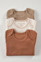 Flavor 3 Piece Unisex Baby Long Sleeve Cotton Bodysuit Set Newborn And Children Gift Set - 4
