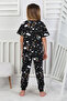 100% Cotton Rainbow Pattern Short Sleeve Cuff Leg Girls Pajamas Set 3-8 Years - 4