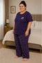 Women's Middle-Aged and Above Regular High Quality Large Size Modal Fabric Mom Pajamas Set 15094 - 2