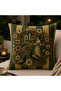 Tapestry Patterned Throw Pillow Cover Set of 4 Modern Bohemian Decorative Pillow Covers Green Beige (Double Sided) - 4