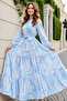 Patterned Hijab Dress Turquoise 534 - 3