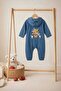 Unisex Child Baby Denim (JEANS) Printed Hooded Romper Jumpsuit (3/6/9/12/18/24) Months - 7