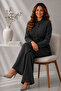 Belted Waist Wrapped Double Suit Anthracite 2193 - 3