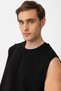 Black Relaxed Fit Men's Sleeveless T-Shirt - 4