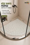 Shower Mat Non-Slip Bath Mat Corner Shower with Suction Cups Drain Hole Latte 54X54 cm M-163 - 2