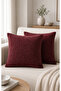 Burgundy Throw Pillow Cover Set of Two Decorative Premium Textured Modern Sofa Throw Pillow 45X45 / 50X50 / 40X40