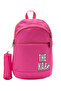 00511-Pink 4-Compartment Laptop Sports Travel Functional School Backpack with Pen Holder - 2