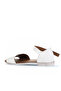 White Leather Women's Flat Sandals 01Wn5004 - 4