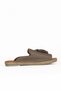 Shoes gray leather women's espadrille slipper 01wj0311