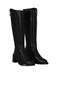 Black Leather Women's Heeled Boots 33Wc80010 - 2