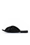 Black Leather Women's Flat Slippers 01Wu1803 - 3