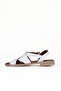 White Leather Women's Flat Sandals 01We2803 - 3